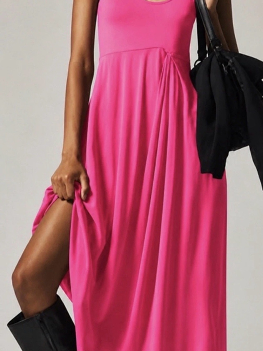 Anthropologie Hot Pink Sleeveless Maxi Dress